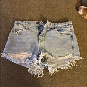 Cello Light Blue Distressed Jean Shorts
